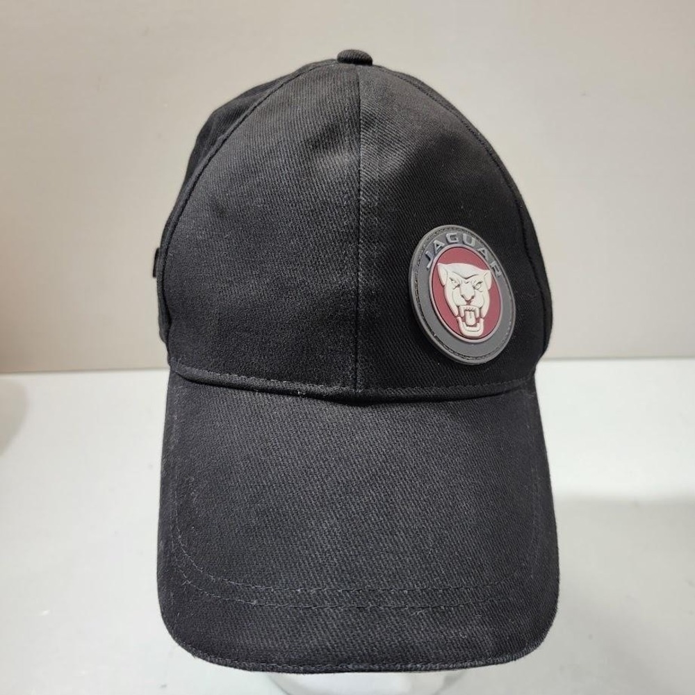 Jaguar Hat Cap Strap Back Black Red Patch Logo Mens One Size Luxury Car